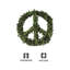 Preserved Green Leaf Peace Sign Wreath, 16" Dia.