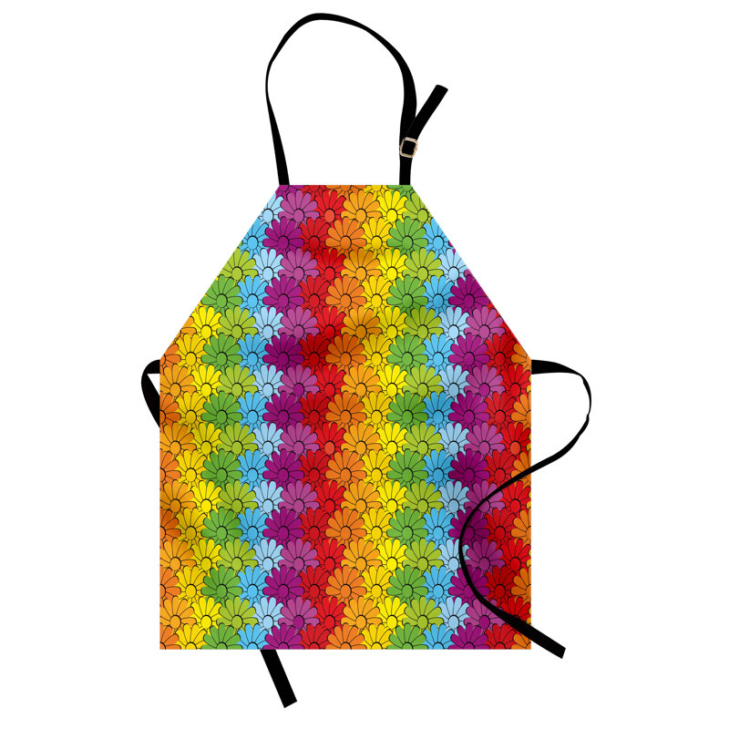 Multicolore tablier floral East Urban Home unisexe, arc-en-ciel, taille adulte