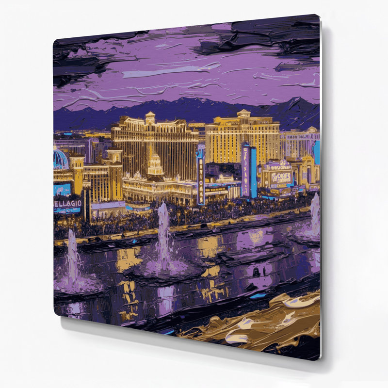 Art mural mauve en cités, villes de Las Vegas, H 32 po x l 32 po