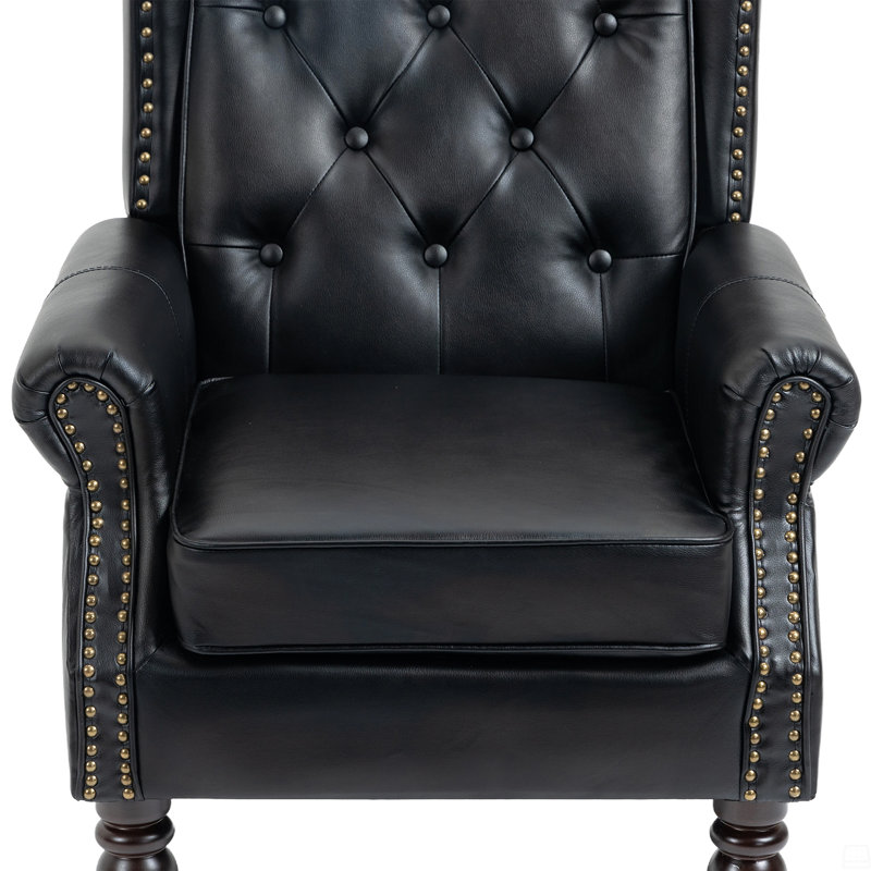 Chaise avec accoudoirs et structure en bois, Noir
