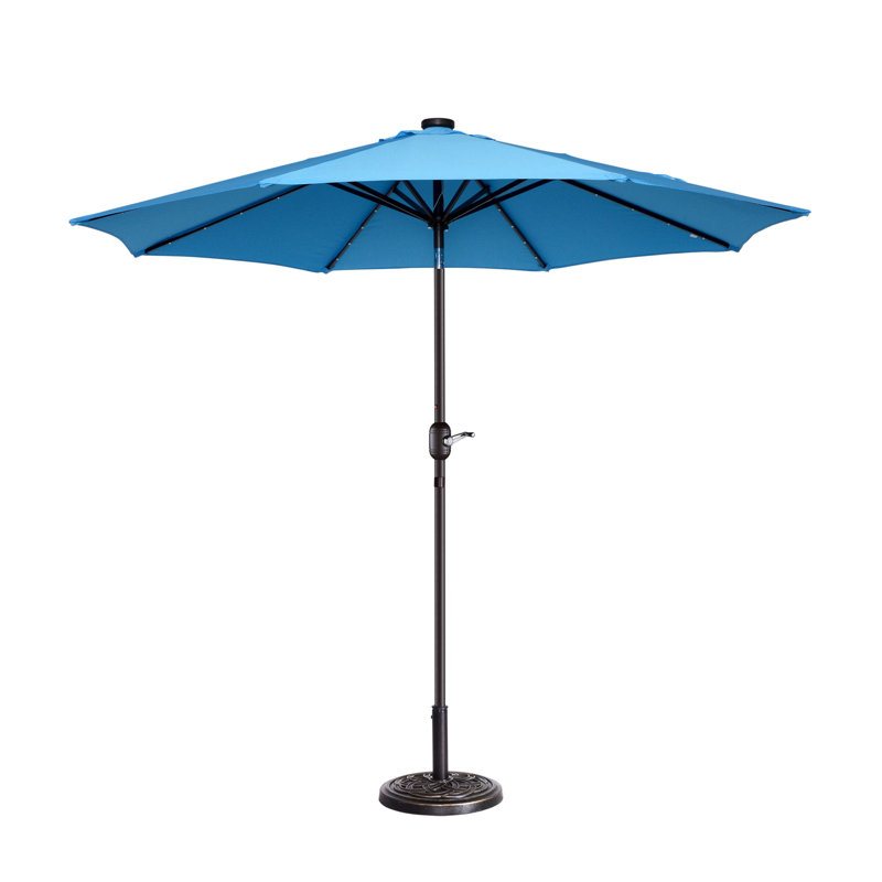 274.32cm Lighted Tilt Market Parasol, Blue