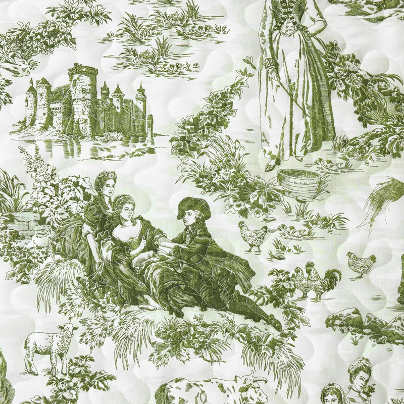 Toile matelassée couvre-oreiller ferme campagne française rétro imprimé motif décoratif carré pour la maison canapé chambre à coucher lit décor 1PC
