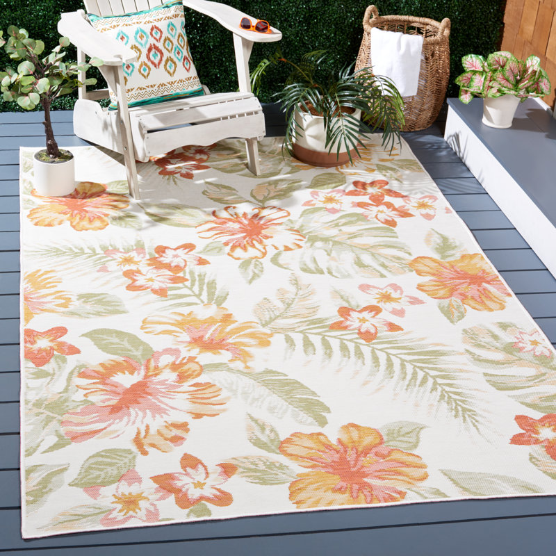 Talleyran Sunrise Performance Floral Indoor/Outdoor Area Rug, Rectangle 5'3" x 7'7"