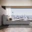 Lit plateforme tapissier avec coussin amovible-114224543