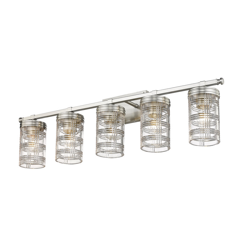 Meuble-lavabo 5 lumières Archer, Nickel brossé