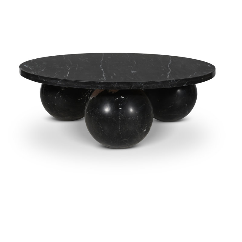 Hizki Marble Top Coffee Table, Black
