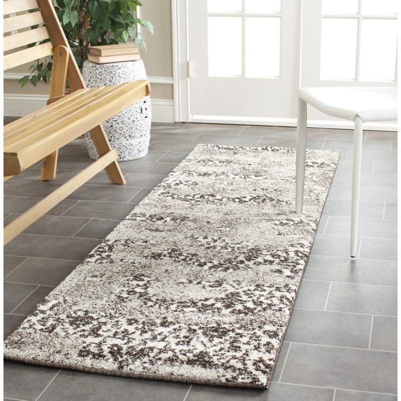 Davila Retro Performance Abstract Rug, Square 6'