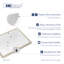 Eridanus 18.5mm L x 13.5mm W White Vitreous China Rectangular Sink with Overflow