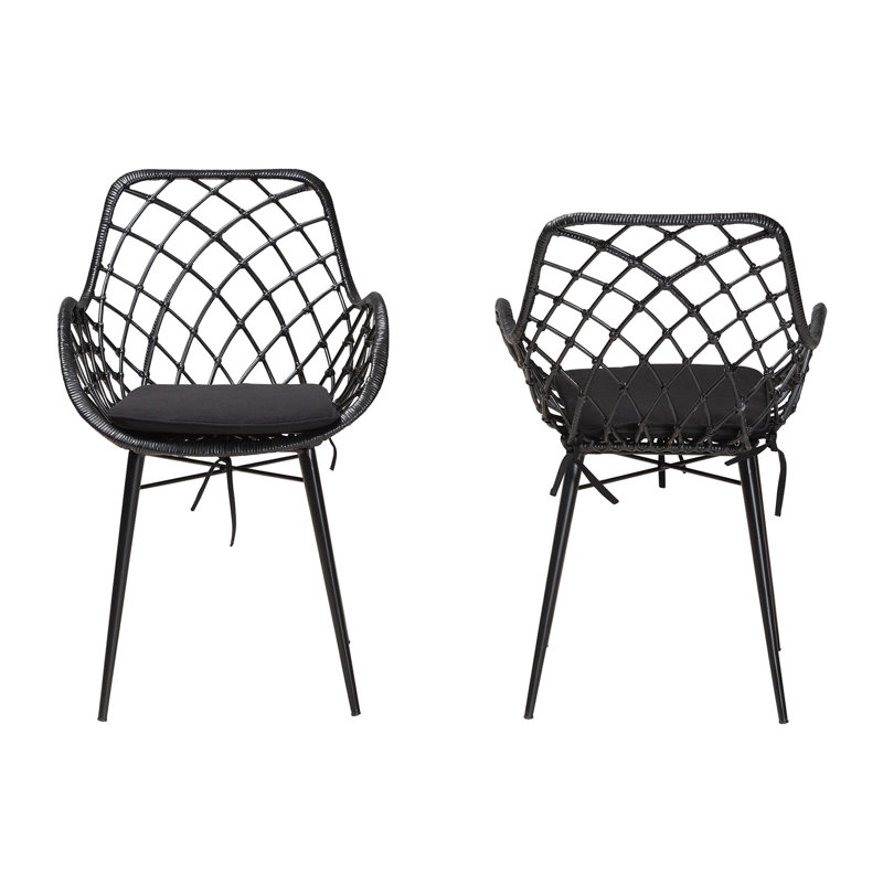 Chaise d'appoint Hileman, Noir, Espresso brun