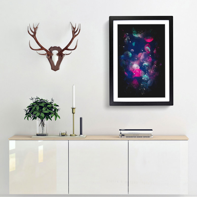 Many Jellyfish Paint Splash - Framed Print, Black Framed, 87cm H x 62cm W x 2cm D