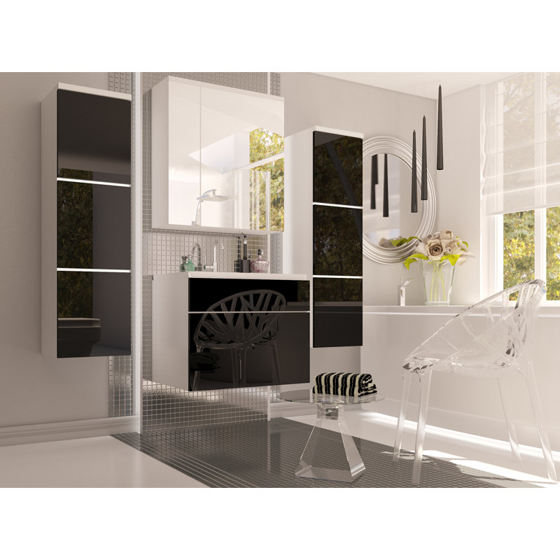 Moray Bathroom Storage Furniture Set, White/Black