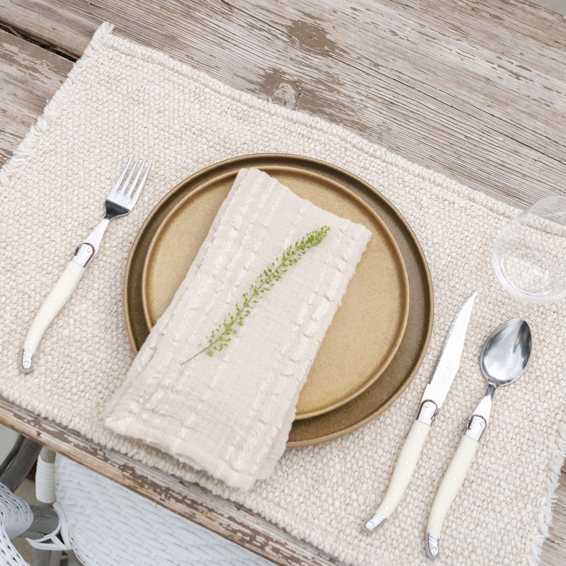 Porter 50% Linen, 17% Cotton, 16% Acrylic, 17% Rayon Rectangle Placemats, White