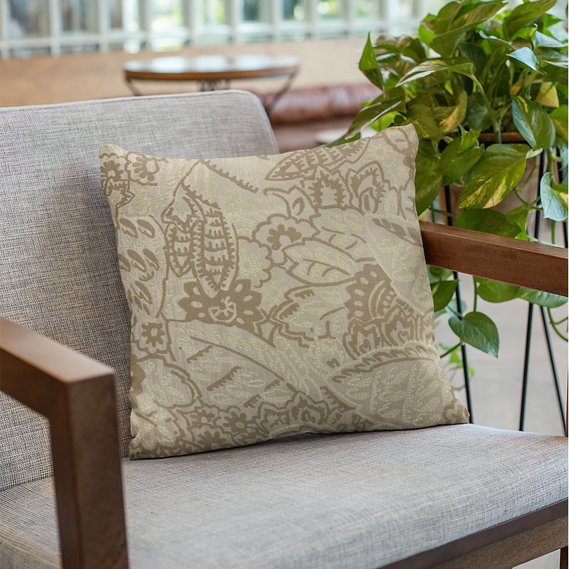 Mustard Floral Reversible Throw Pillow, 26" x 26"