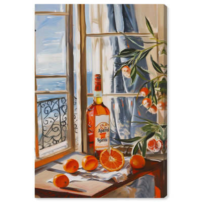 Toile orange Aperol by the Sea par Art Remedy