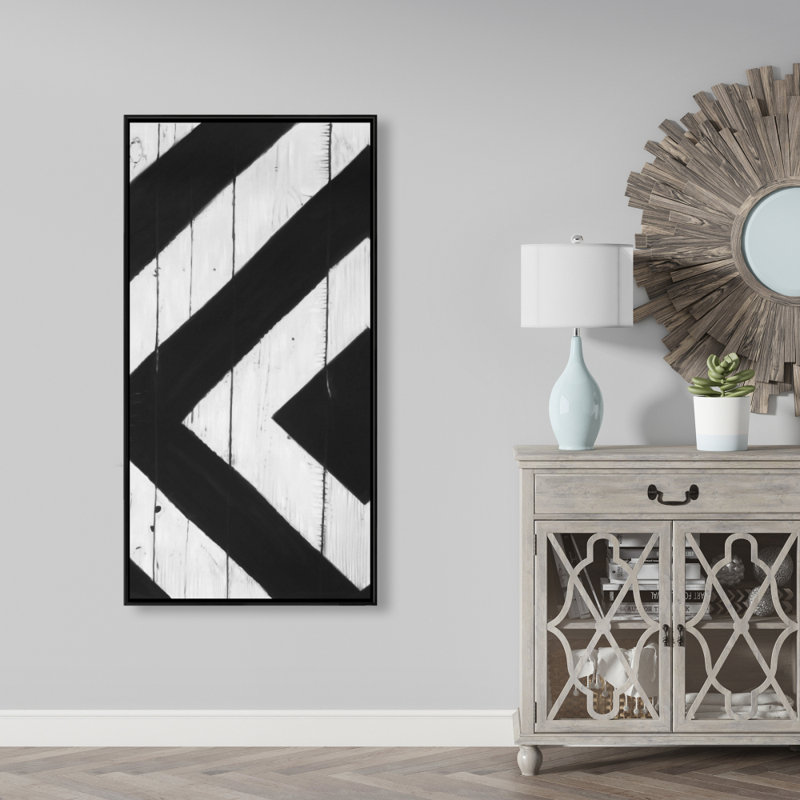 Rhombus on wood - 24"x48" Framed canvas