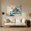 Art mural blanc en métal Coastal Sandcastle-683530547