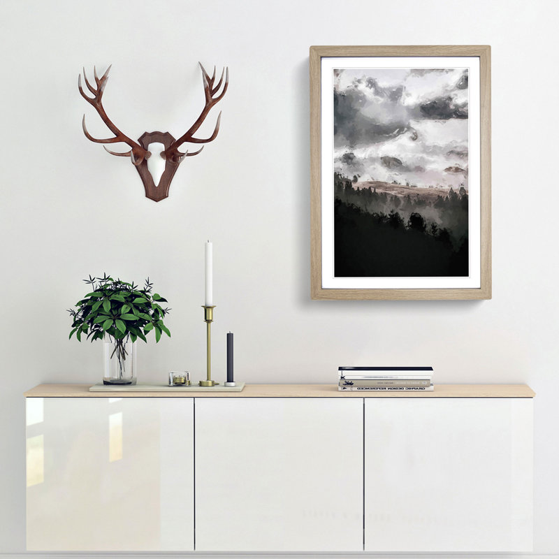 Mist over Wurzjoch in Italy - Picture Frame Graphic Art Print, 36cm H x 27cm W x 2cm D, Oak Framed