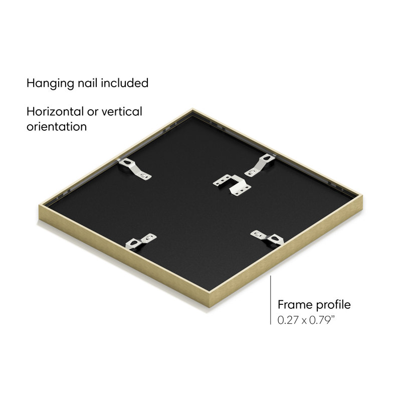 Gold Aluminum 10x10 Picture Frame with Glass and White Mat
