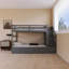 Lit simple au-dessus de simple avec escalier de rangement en bois-1374367781