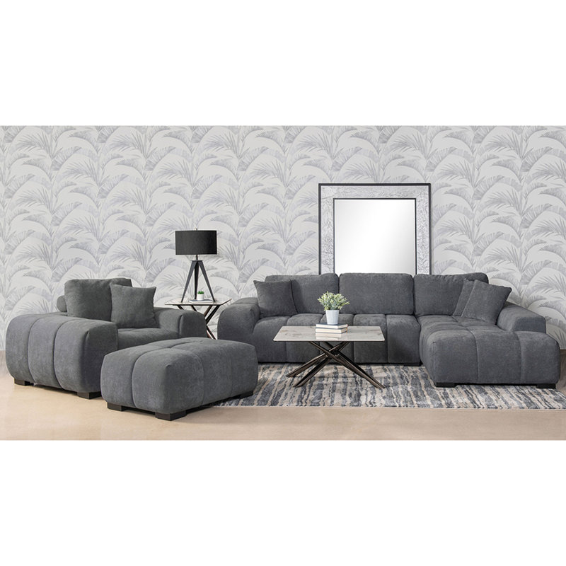 Canapé modulaire rembourré gris anthracite Plather - Élégance moderne, Gris anthracite