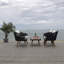 Ensemble de conversation de patio en bois massif avec coussins Larry -284873611-284873608
