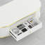 Table basse ovale moderne de 47,2 po avec lumières DEL, table basse cannelée avec tiroir de rangement, profil courbé avec pieds en métal doré, table centrale pour le salon, blanc et or-325667576