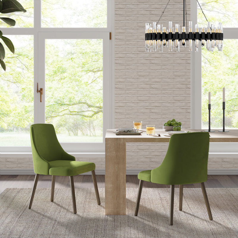 Chaise d'appoint rembourrée Kanalu, Vert