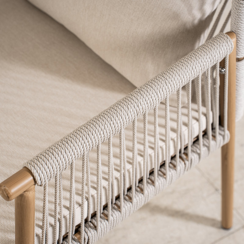 Fauteuil de jardin haut de gamme en résine tressée résistante aux intempéries avec coussins