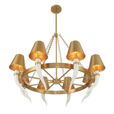 Hearne 8-Light Chandelier in Warm Brass by Dann Foley