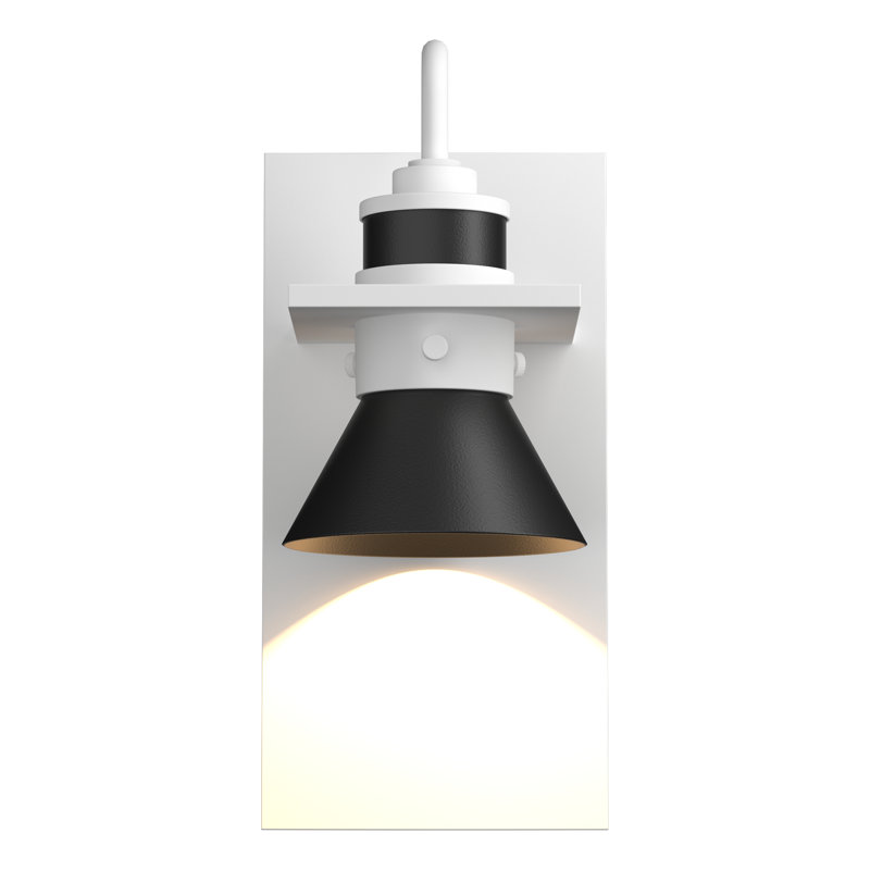 Luminaire de grange d'extérieur à 1 ampoule Erlenmeyer, Fer naturel, Blanc côtier