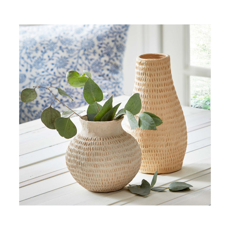 Paper Mache Gray Vase