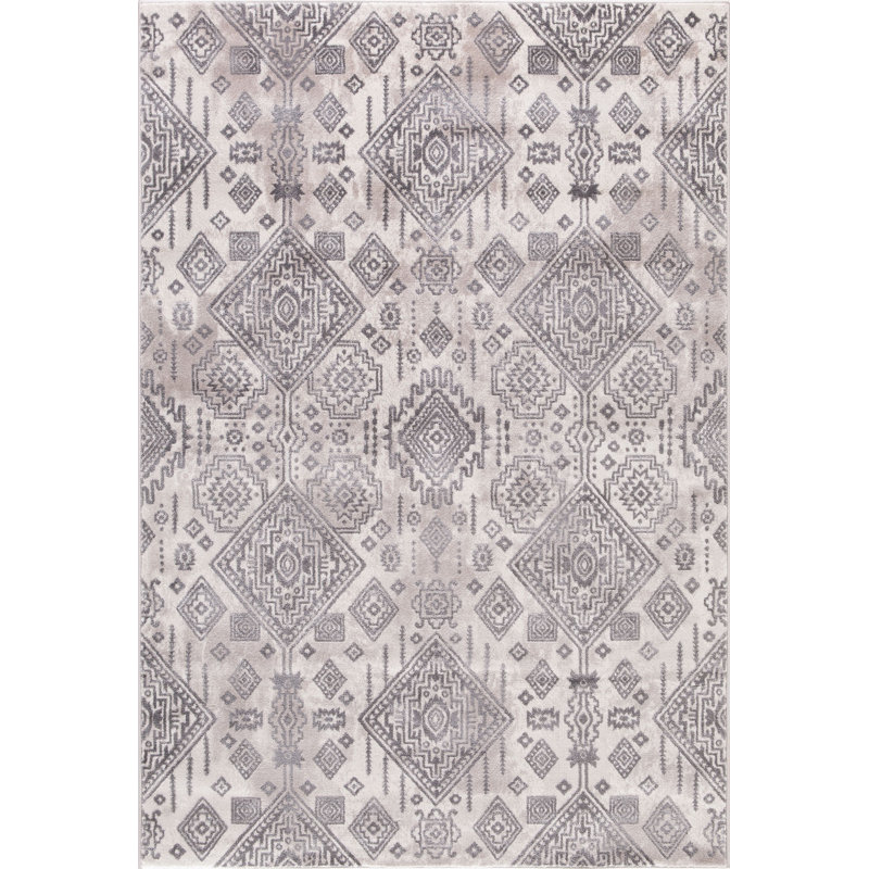 Tapis oriental ivoire tissé à la machine, Rectangle 5 pi x 7 pi
