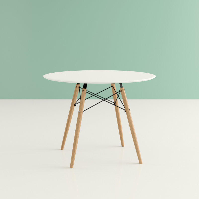 Traynor Round Dining Table, Natural, White