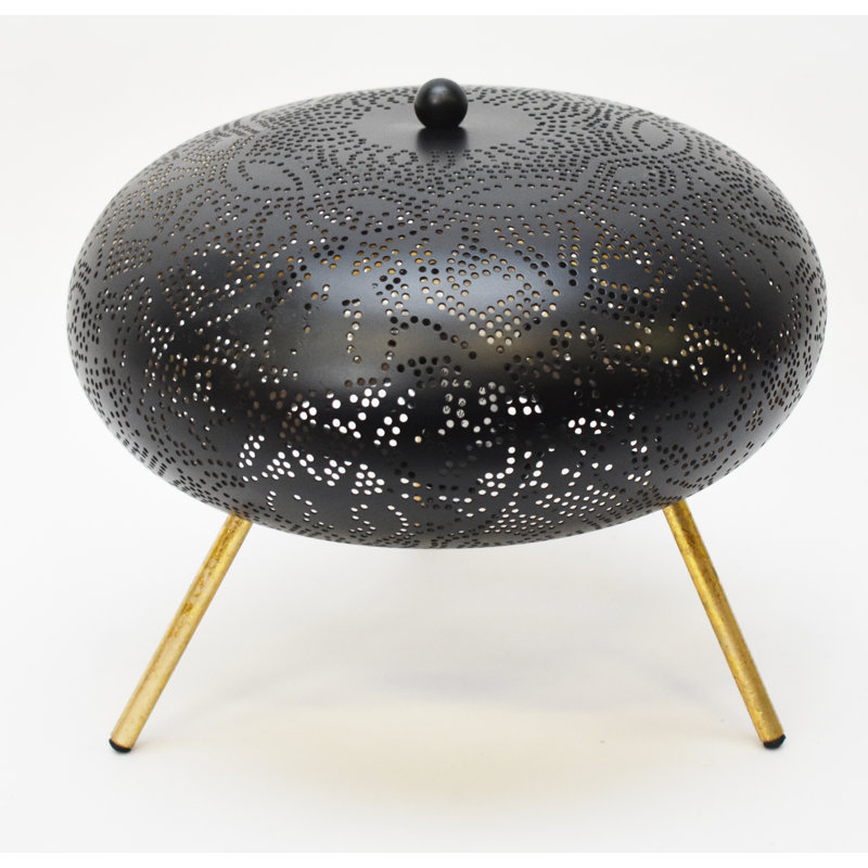 Meggan Metal Tripod Lamp, Black Gold