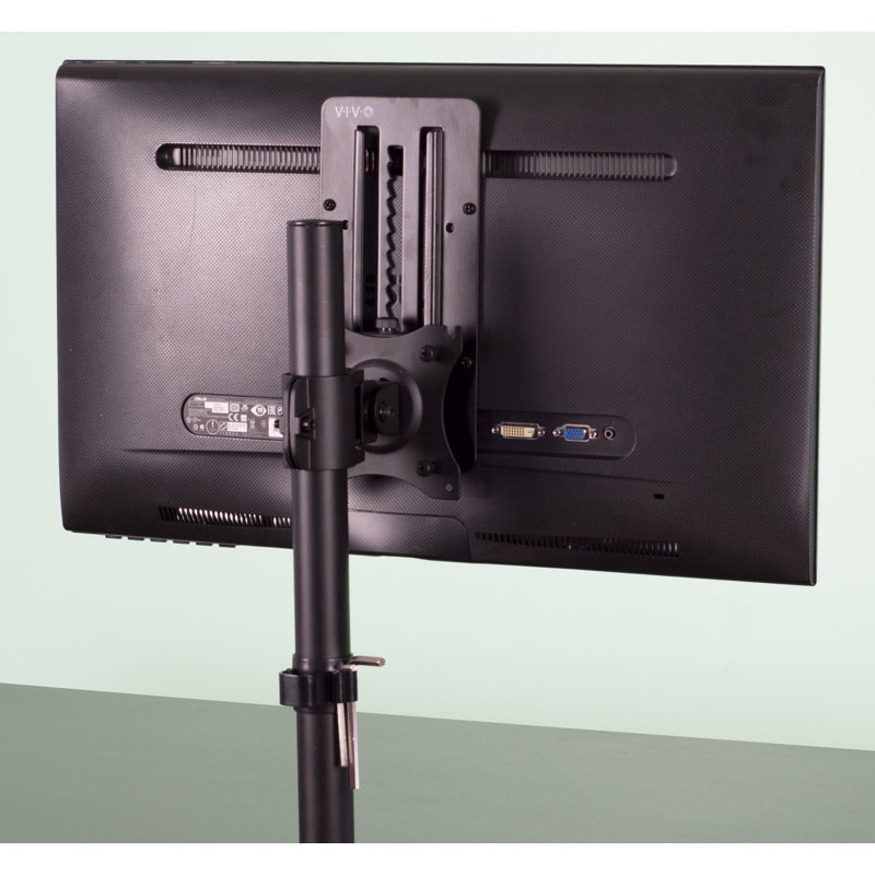 Black Steel Adjustable VESA Monitor Riser Bracket