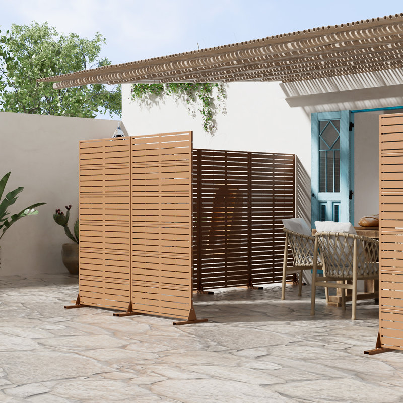 Cloison de clôture 72 po x 35 po autoportante en métal avec clôture en treillis pour patio, balcon, cour, piscine, pièce intérieure
