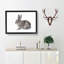 Brown Bunny Rabbit Painting 1 Piece Single Picture Frame Wall Art on MDF-56633426-56633424