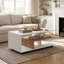 Table basse robuste et moderne avec tablette de rangement en L fonctionnelle