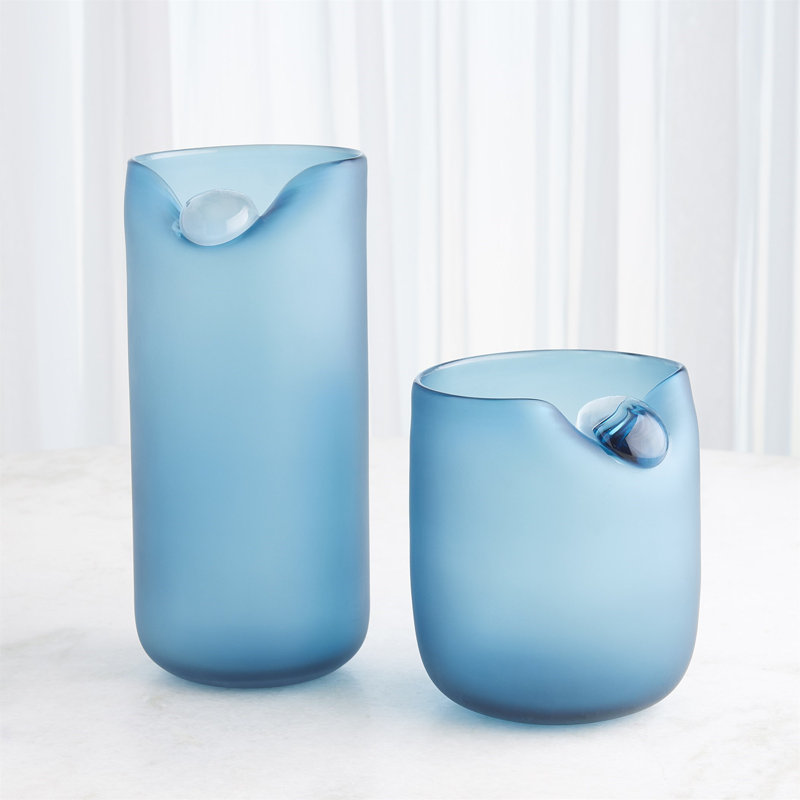 Poise Vase, 12.75" H x 5.75" W x 5.75" D, Blue