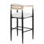 Tabourets de comptoir rembourrés beiges de 2, avec pieds en fer pour îlot de cuisine, capacité de poids de 265 lb, outils industriels de 260 lb inclus-64959861