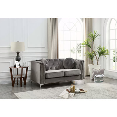 Contemporary Dark Gray Loveseat