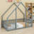 Stylish House-Themed Floor Bed Featuring Guardrails & Fence-1051374072