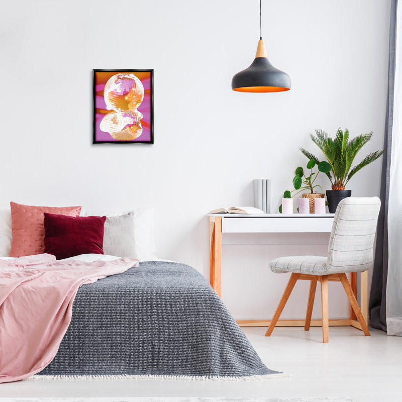 «Groovy Disco Abstraction Floater Frame» par Lil 'Rue sur, H 21 po x l 17 po, Cadre flottant noir de jais