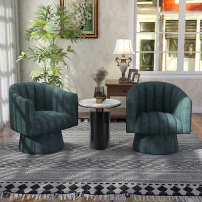 Upholstered Swivel Barrel Chair
