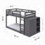 Lit superposé ACME Gaston (simple / simple) avec 4 tiroirs et 3 compartiments, finition grise