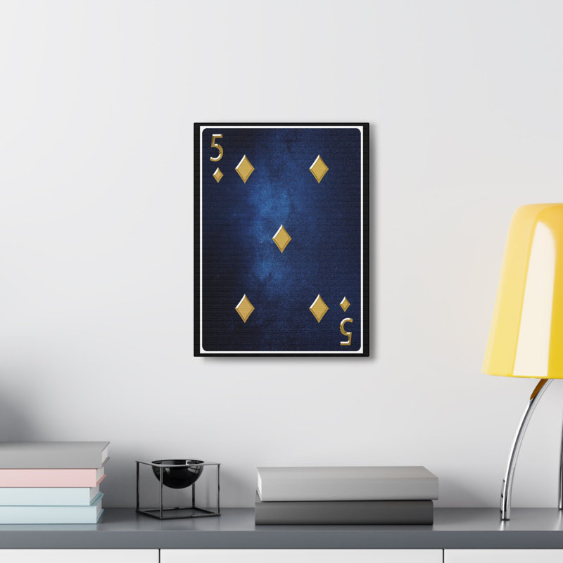Art mural sur toile, "Cinq des diamants", H 20 po x l 20 po