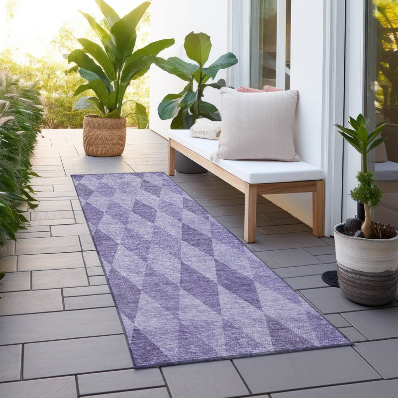 Clintonville Washable Geometric Indoor / Outdoor Rug, Runner 2'3" x 7'6"