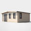 Powersheds Apex 16 x 18ft Chalet Log Cabin, Doors to the Left - 44mm