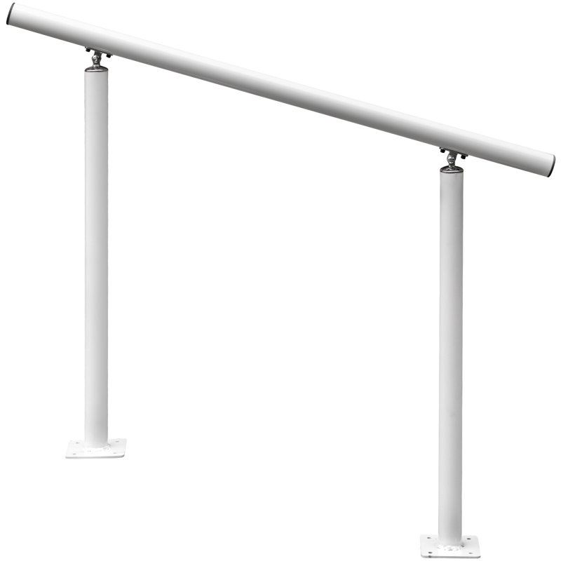 Ensemble de rampes d'escalier d'extérieur, rampes de 3 pi 2 à 3 marches, rampes d'escalier en aluminium blanc à angle réglable pour personnes âgées, rampes pour marches d'extérieur