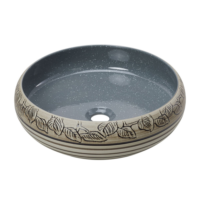 Metro Lane 38.5mm L x 38.5mm W Wood Grain Ceramic Circular Sink